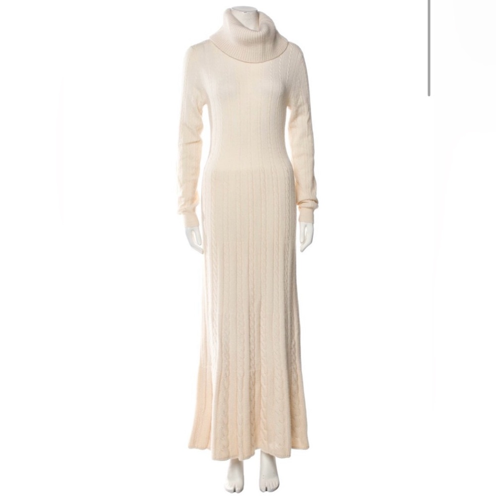 Michael Kors Cream Cable-Knit Turtleneck Maxi Dress never worn